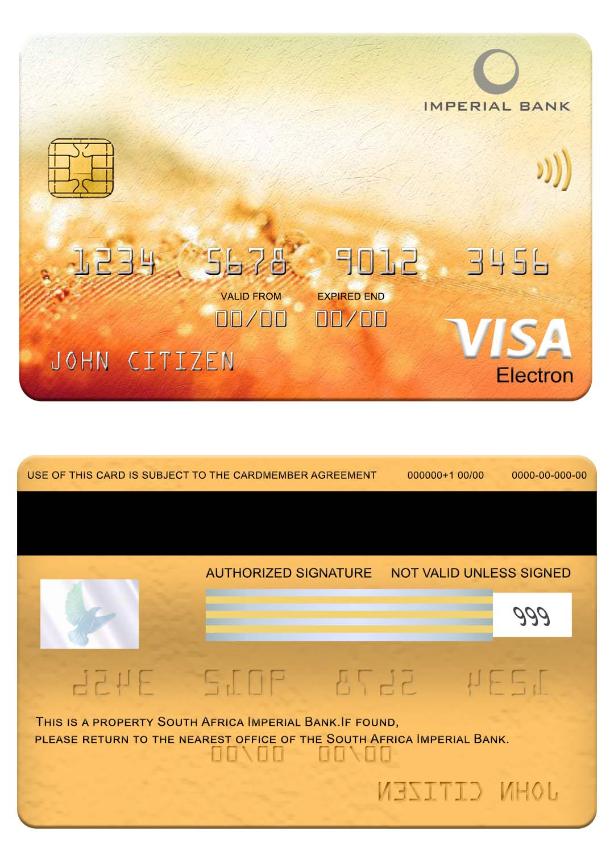 South Africa Imperial Bank visa electron card